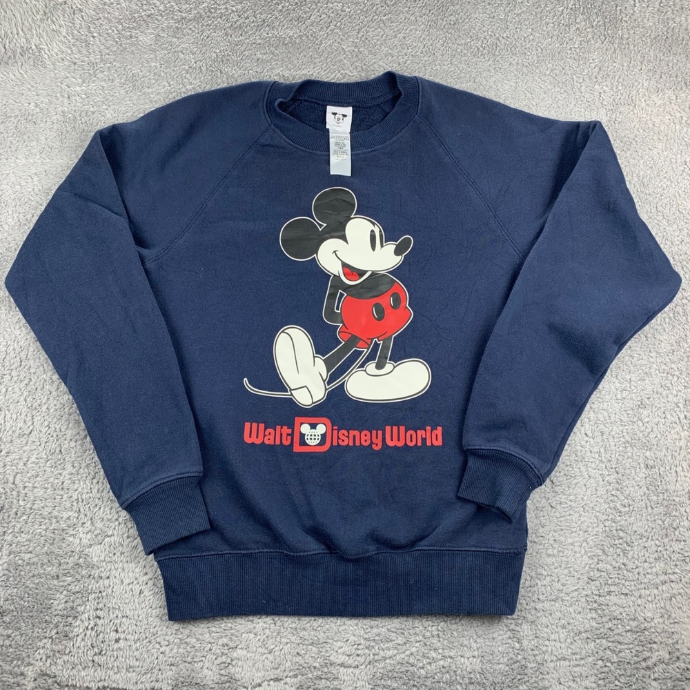 Disney Sweatshirt Unisex XS Navy Blue Mickey Mouse Walt Disney World Graphic